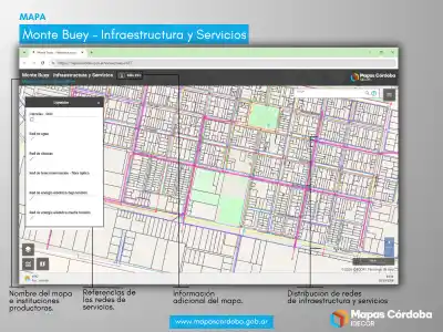 Monte Buey estrena un mapa que muestra qué servicios pasan por tu terreno