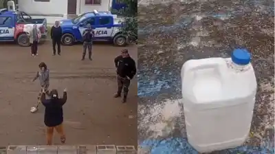 Se subió al techo con un bidón de nafta y se prendió fuego para frenar el desalojo