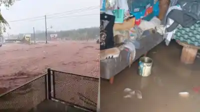 El agua les llegó al living: dos familias evacuadas y un kayak en plena calle de Añelo