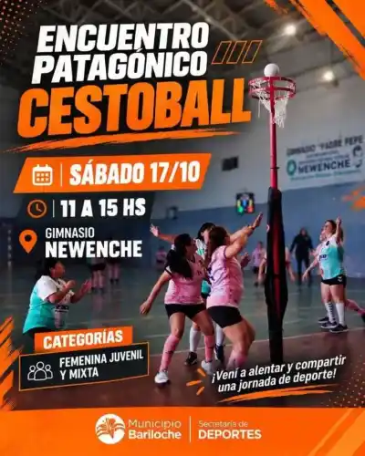 El cestoball patagónico se juega en Bariloche: categorías y horario del encuentro que reúne a los jóvenes talentos