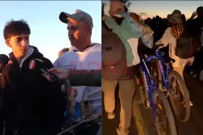 Caminó 90 km con una prótesis en la columna y su hijo lo acompañó por primera vez