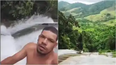 Grabó un video para su hijo en una cascada: minutos después encontraron el celular en la cima