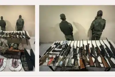 Allanaron un campo en Sauce y adentro había fusiles, visores nocturnos y trajes de camuflaje