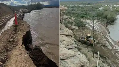 El río se llevó media ruta y dejó a un pueblo entero sin salida