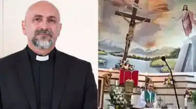 La cruz se desprendió detrás del altar y la misa en vivo terminó en gritos