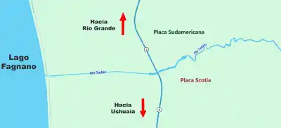 El río que corre justo sobre la unión de dos placas tectónicas en Tierra del Fuego