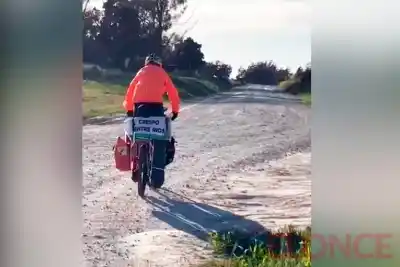 A los 66 años, un ciclista de Crespo salió a recorrer los 17 departamentos y lo frenó algo inesperado