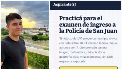 Un sanjuanino creó una app gratis para los que quieren entrar a la Policía: qué tiene el simulador