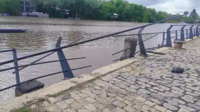 Corrían una picada en el puerto de Gualeguaychú: el Fiat quedó a metros del río