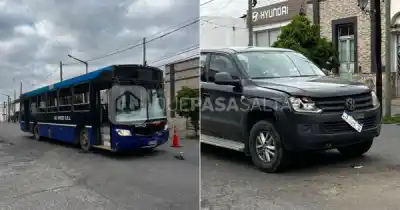 Chocaron un colectivo y una camioneta en el centro de Salta: hay pasajeros heridos