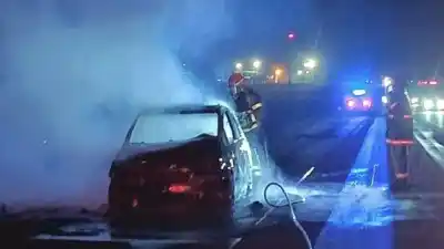 Viajaba de Corrientes a Buenos Aires y su auto empezó a arder en plena Autovía 14