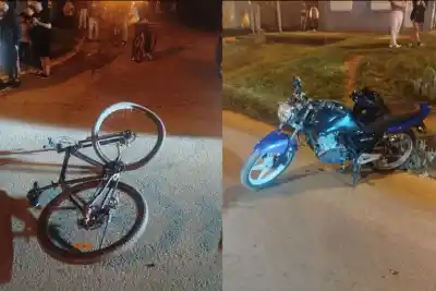 Una moto y una bici chocaron en Concordia: la acompañante terminó en terapia intensiva