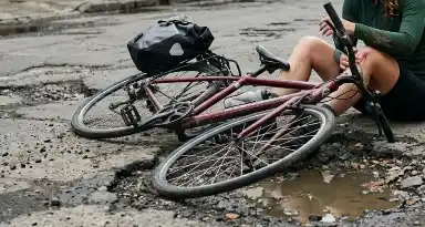 Una bicicleta, un charco con verdín y una cifra millonaria: quién paga