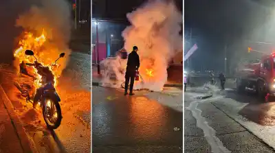 Iba en su moto por Cocomarola y de golpe empezó a salir fuego: qué hizo el conductor