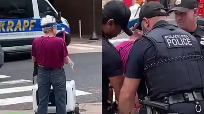Una profesora de 78 años se plantó frente a un robot de Uber Eats y terminó esposada