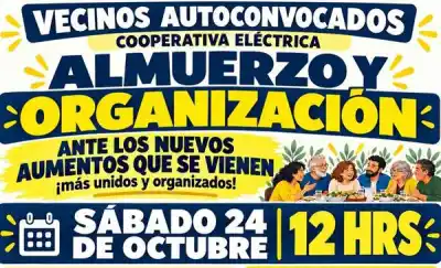 Trelew: los vecinos se cansaron de los aumentos de la Cooperativa y arman un almuerzo clave