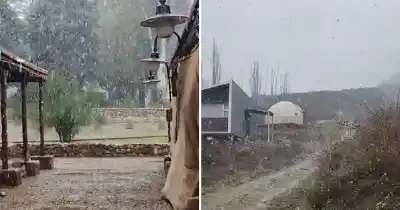 Mendoza pasó de la lluvia a la nieve en horas: los videos que dejaron dos destinos de montaña