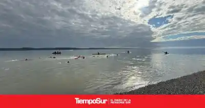 Volvieron a nadar en la ría de Río Gallegos y llegaron desde Tucumán y Chile