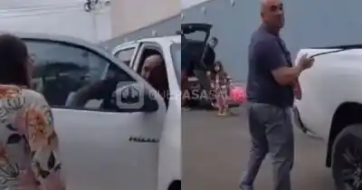 Discusión en la fila de una YPF: quién era el hombre que sacó el "fierro"