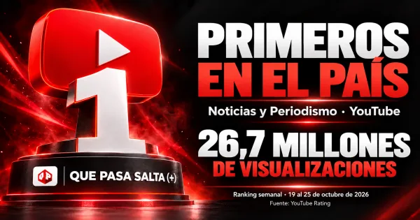 Un canal salteño se subió al podio de YouTube y dejó atrás a Infobae y La Nación