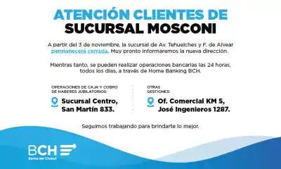 Cerró sus puertas una sucursal del Banco del Chubut en Comodoro: los detalles que ya confirmó la entidad