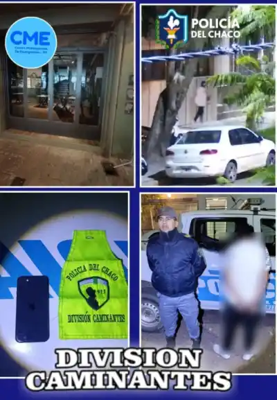 Las cámaras lo vieron romper la vidriera de una cafetería y huir: lo que llevaba encima lo delató