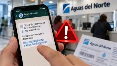 El mensaje de WhatsApp que suplanta a Aguas del Norte y pone en riesgo tus datos