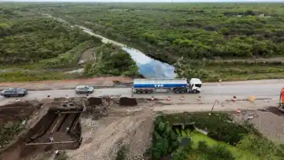 La ruta 157 suma obra clave para las lluvias: qué se está haciendo bajo la calzada