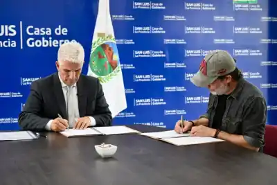 Gastón Pauls llegó a San Luis y firmó con Poggi un acuerdo que ya suma ocho provincias