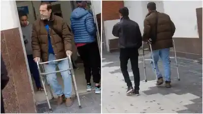 Usó un andador falso en un banco y el video lo expuso