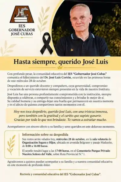 El IES José Cubas suspendió todo este miércoles: el motivo conmociona a Valle Viejo