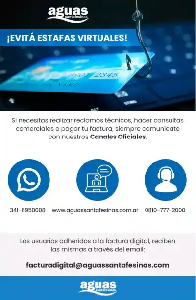 Se hacen pasar por Aguas Santafesinas: la advertencia que ya llega a los usuarios