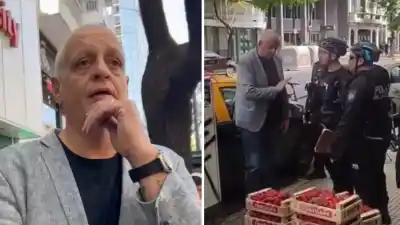 Iba a comprar frutillas al Congreso y terminó cruzado con cuatro policías: "A mí no me toqués"