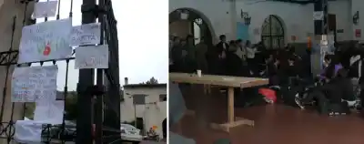 Sentada pacífica en la Facultad de Educación Física: denuncian baños rotos y riesgo de derrumbe