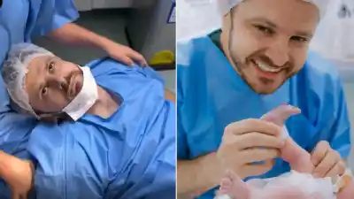 Se desmayó en el instante exacto en que nacía su hija y todo quedó filmado