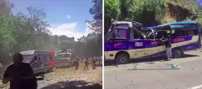Una bomba dentro de un cilindro cayó sobre un colectivo en la ruta Panamericana