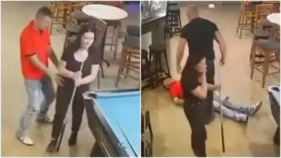 Le tocó la cola a su esposa en un bar y su reacción dejó a todos sin palabras