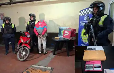 Iba con ropa de delivery y lo que escondía en el bolso dejó helada a la Policía