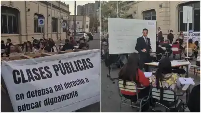 El periodista que dio una clase en la calle y confirmó su presencia en la marcha del 12 de mayo