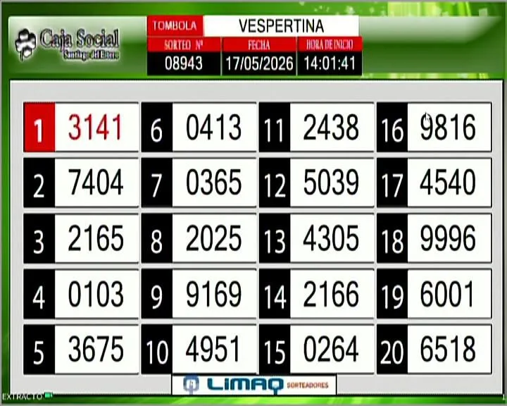 Lista completa de números de La vespertina