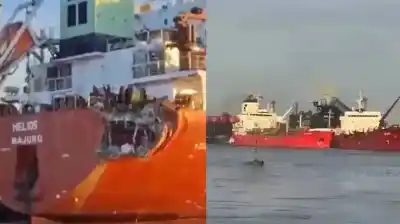 Chocaron dos buques con cargas peligrosas en el Río Paraná y el dato que reveló el monitoreo