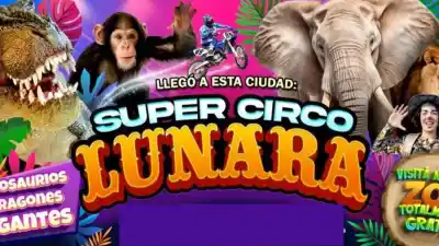 Llega a la ciudad un circo con motociclistas suicidas y nieve en vivo