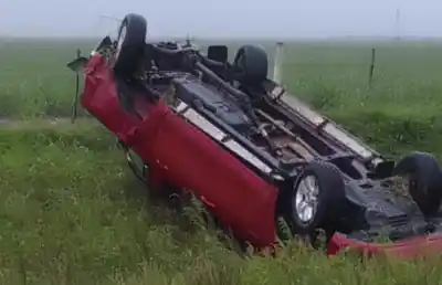 Volcó con su camioneta en la ruta 38 y resultó ileso de milagro
