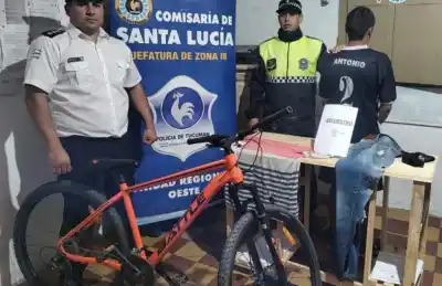 Robó una bicicleta en Santa Lucía y sólo fue demorado