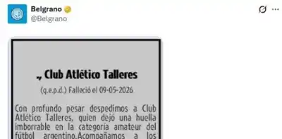 El insólito aviso fúnebre de Belgrano que encendió la polémica tras eliminar a Talleres