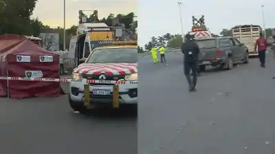 Viajaba con su hijo a un campeonato de pato, se detuvo en la autopista y un conductor lo atropelló y huyó