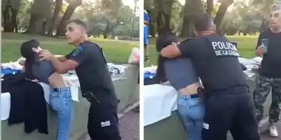Viralizan brutal accionar policial contra una vendedora ambulante en Parque Avellaneda