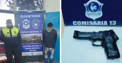 En pleno centro tucumano: joven con réplica de arma y una chomba policial desató el pánico