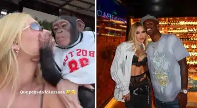 Besó a un mono en la boca y desató la polémica: el insólito video de la ex de Vinicius Jr.