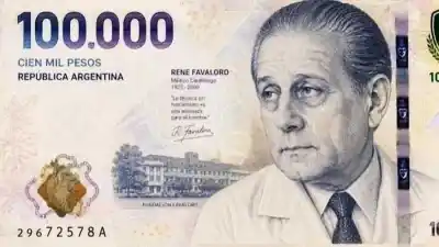 Se viralizó la imagen de un billete de $100.000 con Favaloro y el Banco Central salió a desmentirlo